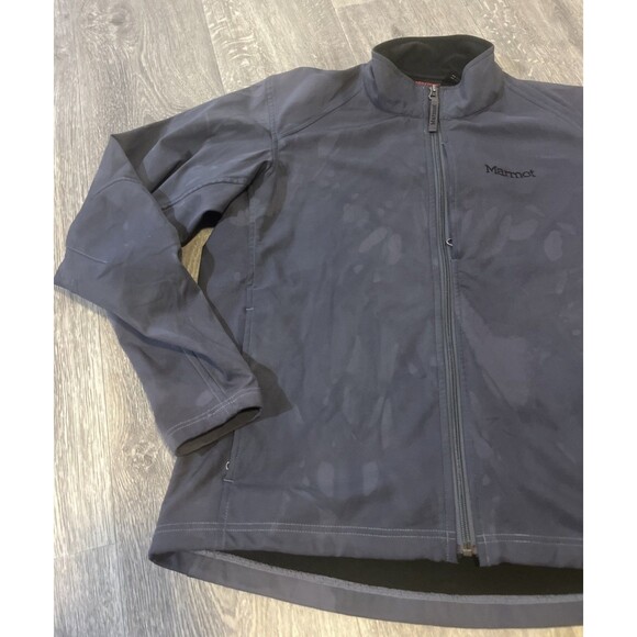 Marmot Men’s Polartec Black/Grey Camo  Full Zip Jacket Inside Zip Size Medium - Picture 3 of 13